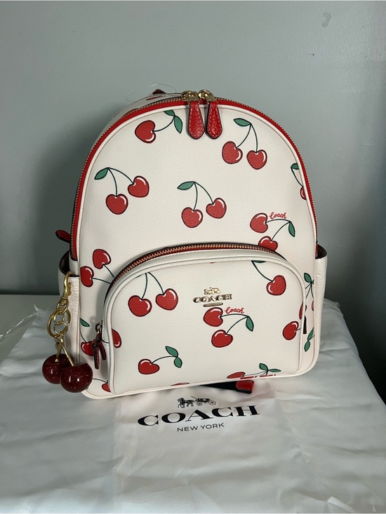 Coach Handbags - Coach Court Backpack With Heart Cherry Print